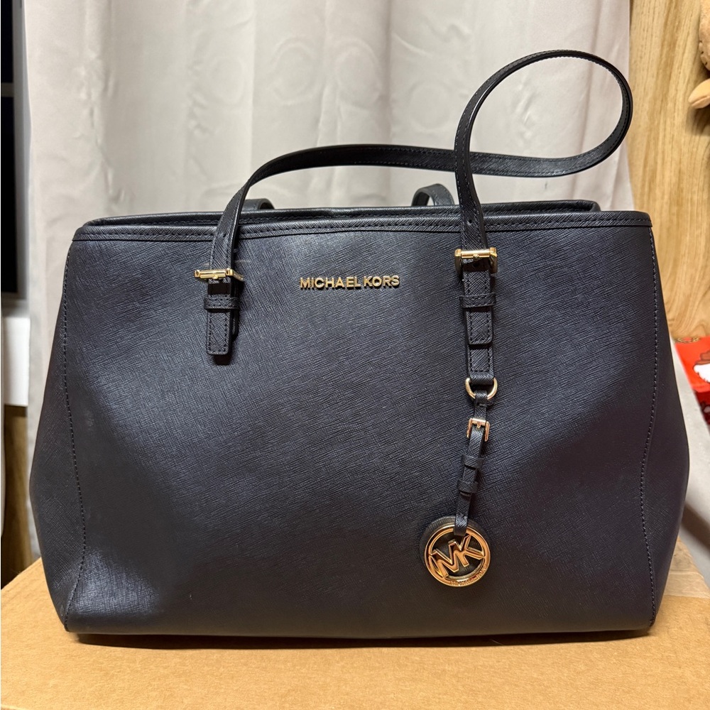 Michael Kors Black Tote with Gold‎ Accents